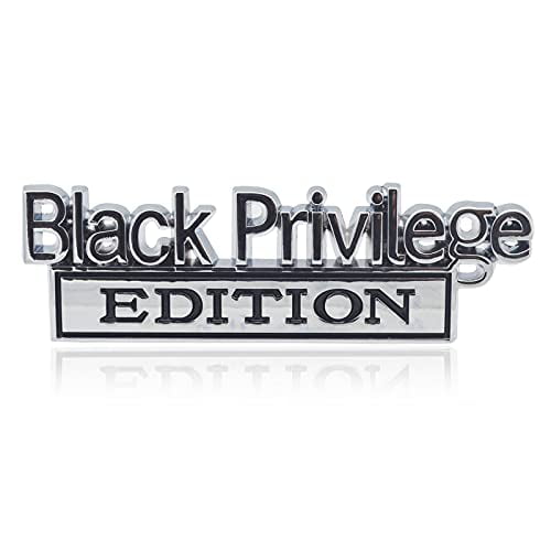 Silver+Black GeeGeeTop Universal Black Privilege Edition Emblem Sticker Replacement Car Truck SUV Compatible with Ford F150 Jeep Dodger Chevrolet Badge Tailgate Badge Front Grille Hood Trunk 